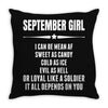 Super September Girl Throw Pillow