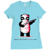 black, red and white Ladies Fitted T-Shirt