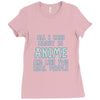 care about anime and two real people girls Ladies Fitted T-Shirt