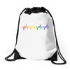 LGBT Heartbeat Drawstring Bags