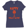 halloween happy hallowine Ladies Fitted T-Shirt