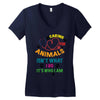 caring for animals isn't what i do it's who i am Women's V-Neck T-Shirt