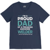 i'm a proud dad of freaking awesome welder V-Neck Tee