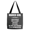 Super March Girl Tote Bags