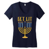 get lit Women's V-Neck T-Shirt