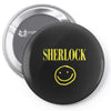 sherlock holmes smiley face Pin-back button