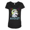unicorns are born in august cute unicorn Maternity Scoop Neck T-shirt
