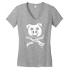 pig bacon cross bones pirate Women's V-Neck T-Shirt