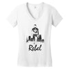 rebel   blackout Women's V-Neck T-Shirt