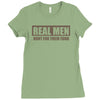 real men hunt for their food father's day hunting fishing funny Ladies Fitted T-Shirt