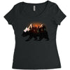 Bear Adventure With Rose Women's Triblend Scoop T-shirt