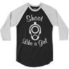 shoot like a girl 3/4 Sleeve Shirt