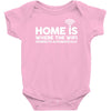 home is where the wifi funny Baby Onesie