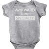 awkward is my specialty Baby Onesie