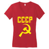 cccp hammer &amp; sickle  soviet union communist communism russia red star Women's V-Neck T-Shirt