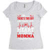 There's This Boy Who Stole My Heart He Calls Me Momma Women's Triblend Scoop T-shirt