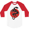 sun dragon with pearl   black red white 3/4 Sleeve Shirt