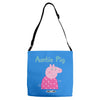 peppa pig auntie pig Adjustable Strap Totes