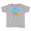 beach surfer silhouette birds sand waves palm Toddler T-shirt