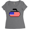 usa curling Women's Triblend Scoop T-shirt