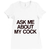 ask me about my cock rooster Ladies Fitted T-Shirt