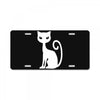 white cat funny License Plate