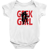 geek girl 3 4 sleeve baseball Baby Onesie