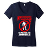 zombie  do not feed the zombies fun Women's V-Neck T-Shirt