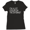 i'm a lot cooler on the internet Ladies Fitted T-Shirt