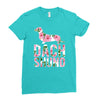 dachshund floral Ladies Fitted T-Shirt