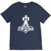 thors hammerretro viking norse fashion cool V-Neck Tee