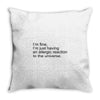 the oc allergic reaction Throw Pillow