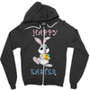 Bunny Happy Easter Zipper Hoodie