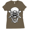 butter skull black Ladies Fitted T-Shirt
