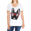 frenchie hipster Ladies Curvy T-Shirt