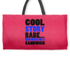 cool story babe white t shirt now make me a sandwich college humor fun Weekender Totes