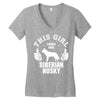 This Girl Loves Siberian Husky Women's V-Neck T-Shirt