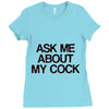 ask me about my cock rooster Ladies Fitted T-Shirt