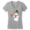 smiling snowman holding out christmas Women's V-Neck T-Shirt