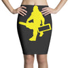 sasquatch guitar gear  funny bigfoot yeti comic monster retro Pencil Skirts