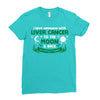 I Love Someone with Liver Cancer to The Moon and Back to Infinity Ladies Fitted T-Shirt