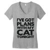 plans with my cats tonight Women's V-Neck T-Shirt