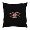 February Peeking Out Baby Girl Throw Pillow