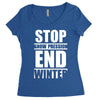 stop snow pression end winter funny Women's Triblend Scoop T-shirt