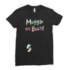 Muggle on Board Watercolor Ladies Fitted T-Shirt