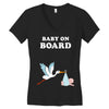 Baby On Board with Stork Women's V-Neck T-Shirt