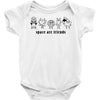 space are friends black Baby Bodysuit