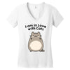 i am in love with cats Women's V-Neck T-Shirt