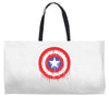 captain america dying bleeding logo Weekender Totes