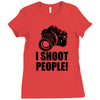 i shoot people t shirt funny photographer tee camera photography digit Ladies Fitted T-Shirt